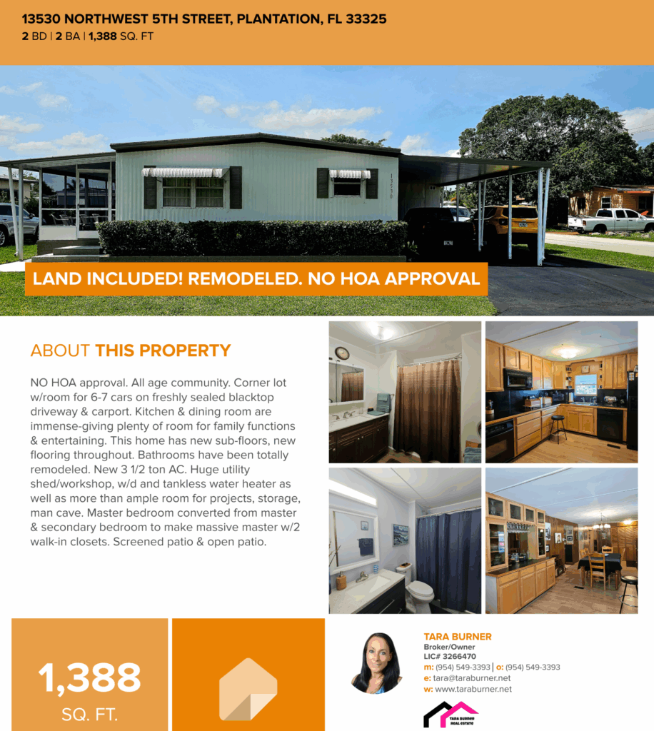 plantation mobile home for sale by tara burner real estate